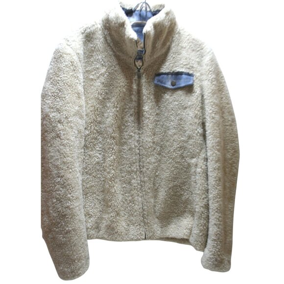 Pendleton Jackets & Blazers - Pendleton Sherpa Fleece Jacket Plaid Accents Womens M Cozy Heritage Cabin Chic